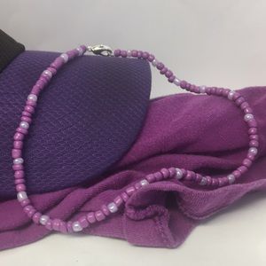 Lavender and purple seed bead necklace
